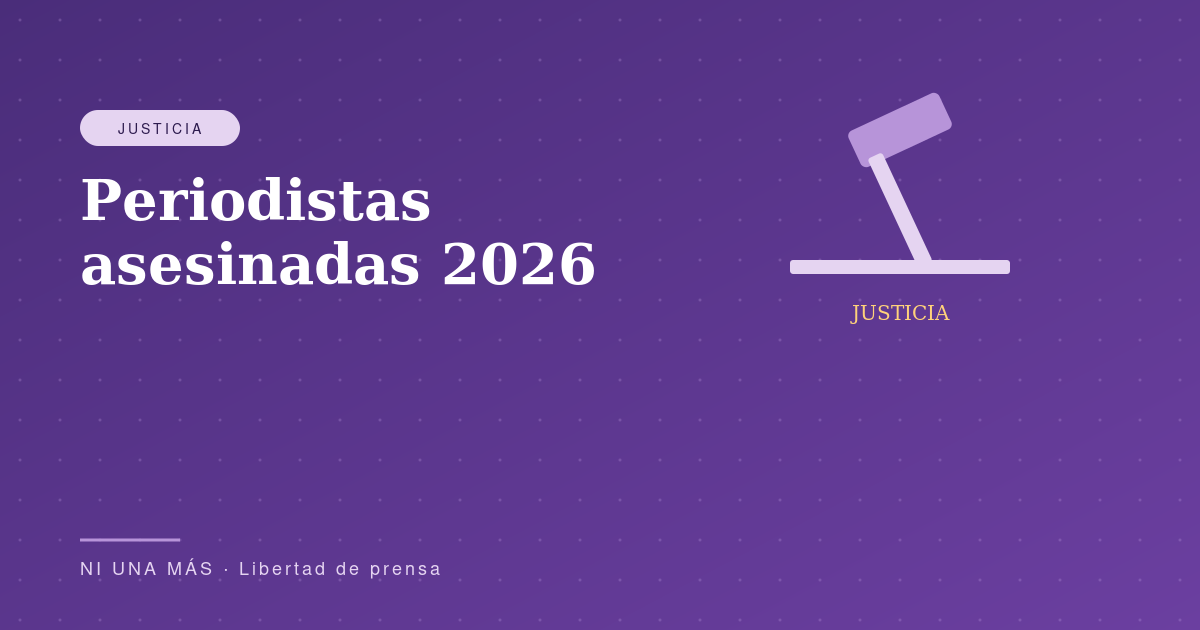Periodistas asesinadas en lo que va de 2026