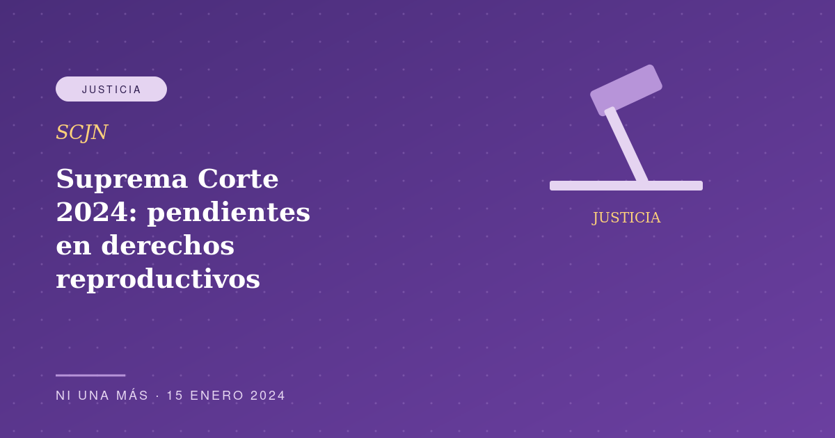 Suprema Corte 2024: pendientes en derechos reproductivos