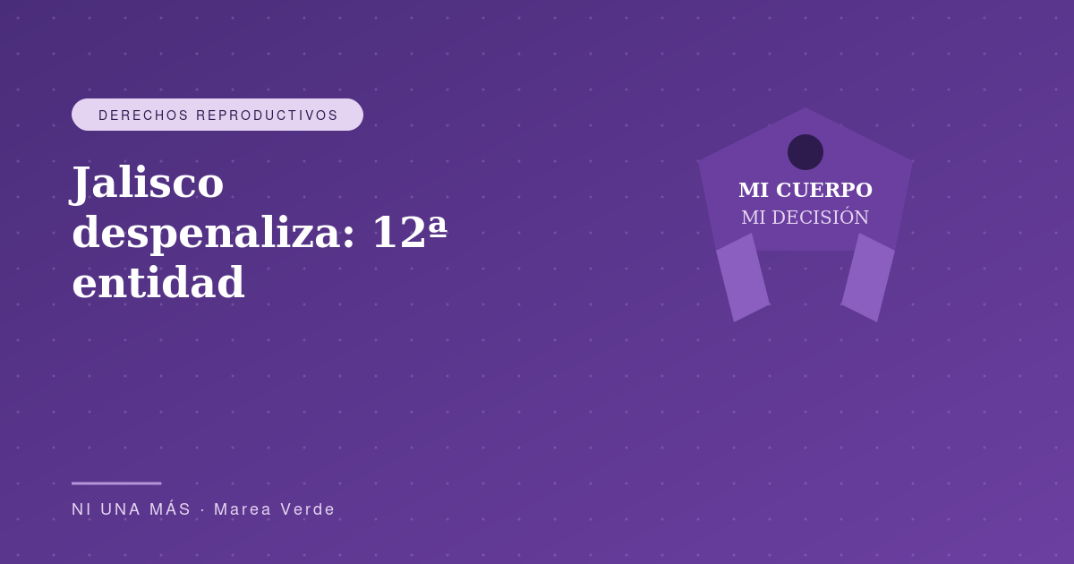 Jalisco despenaliza: 12ª entidad y precedente regional