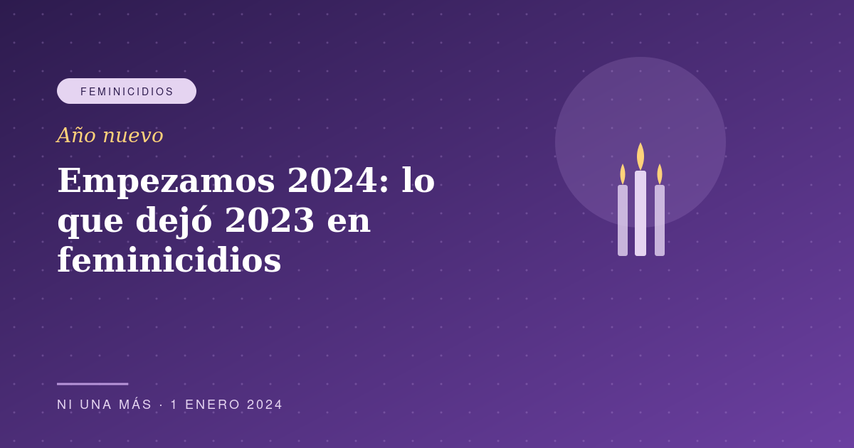 Empezamos 2024: lo que dejó 2023 en feminicidios