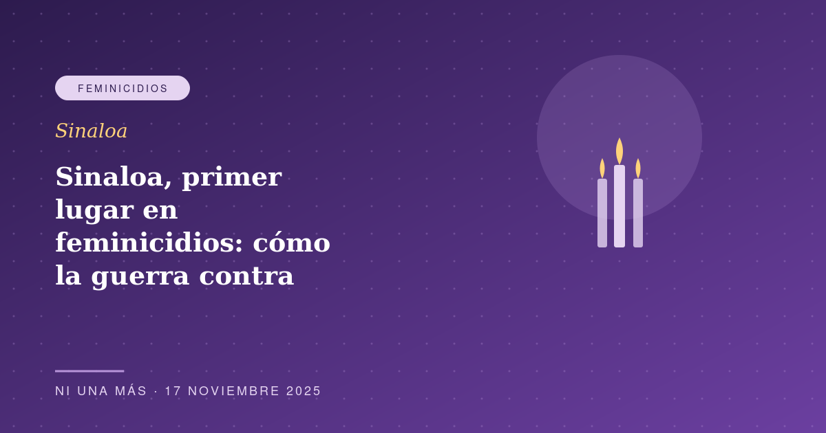 Sinaloa, primer lugar en feminicidios: cómo la guerra contra el narco mata mujeres