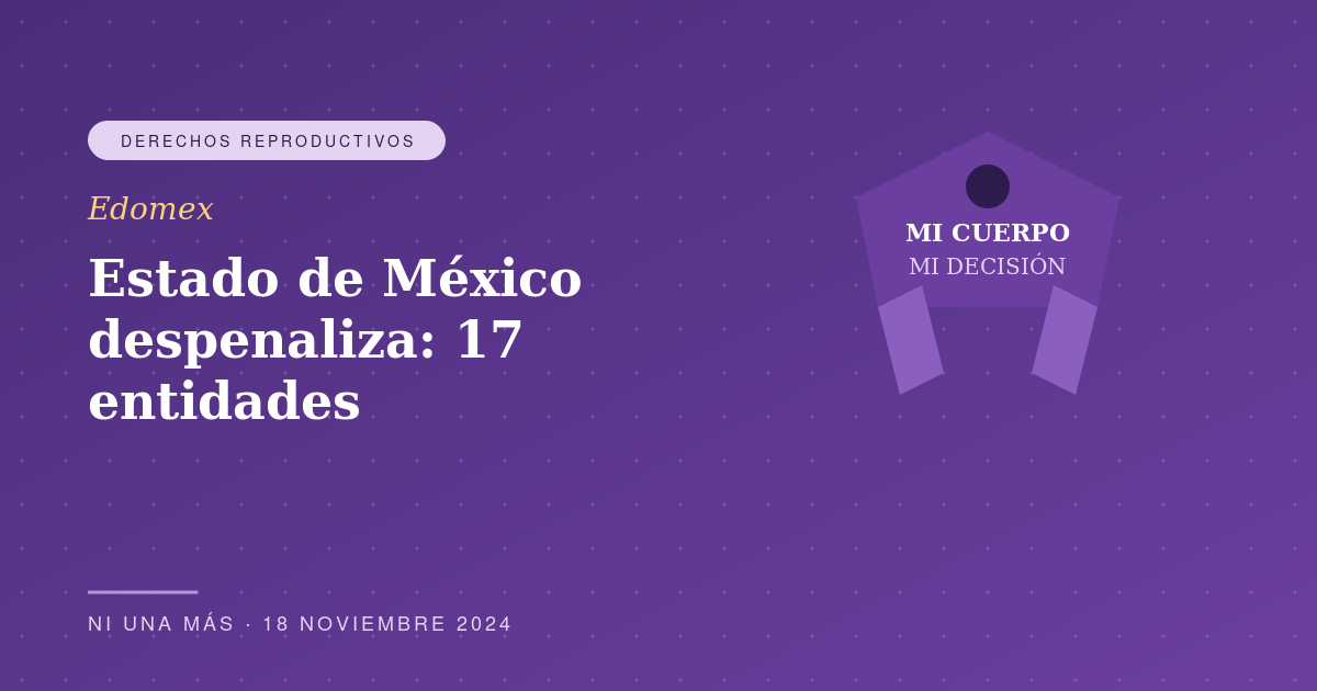 Estado de México y la 17ª despenalización: la mayoría está cerca