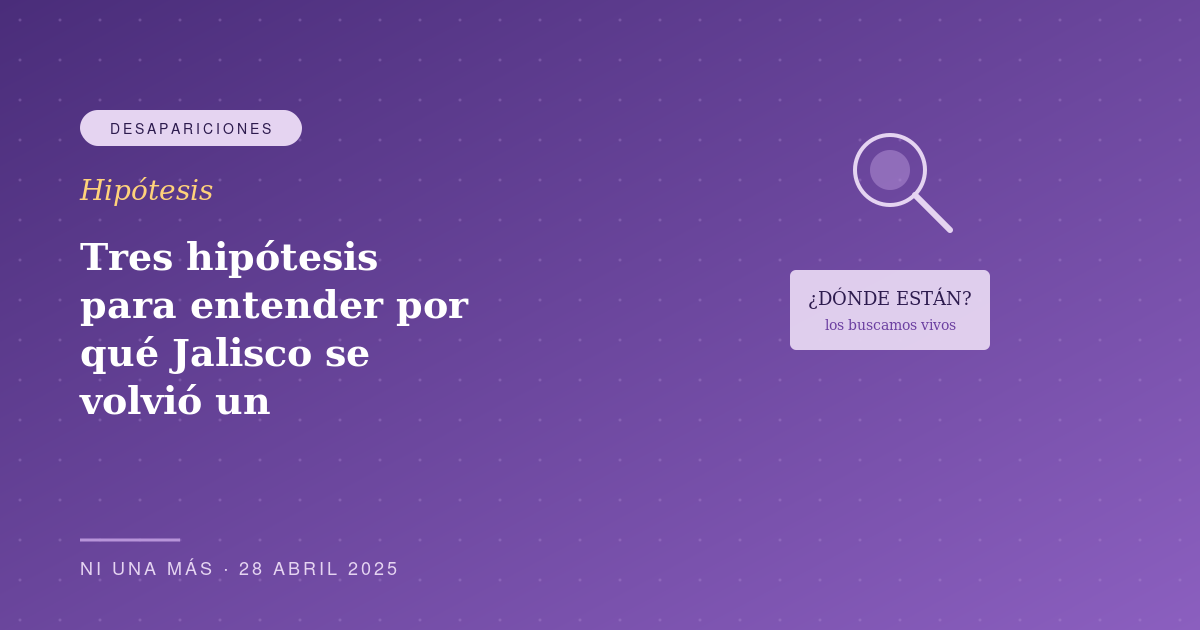 Tres hipótesis para entender por qué Jalisco se volvió un cementerio