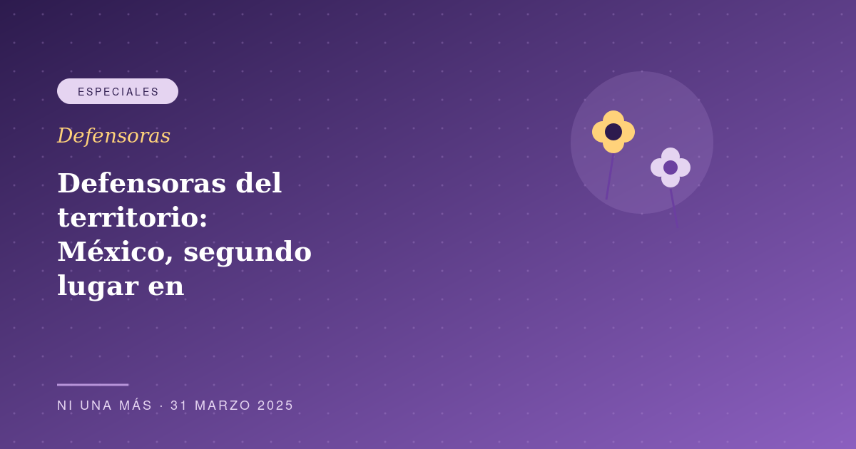 Defensoras del territorio: México, segundo lugar en asesinatos