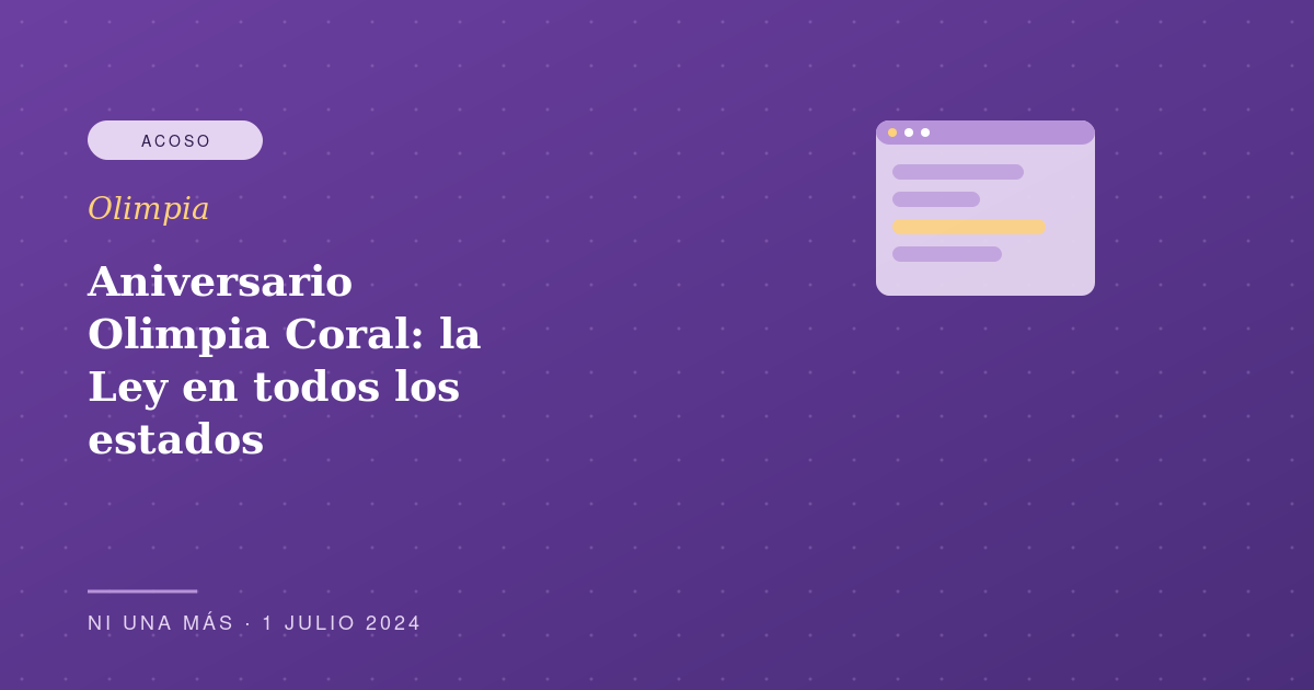 Olimpia Coral y los siete años de la ley que lleva su nombre